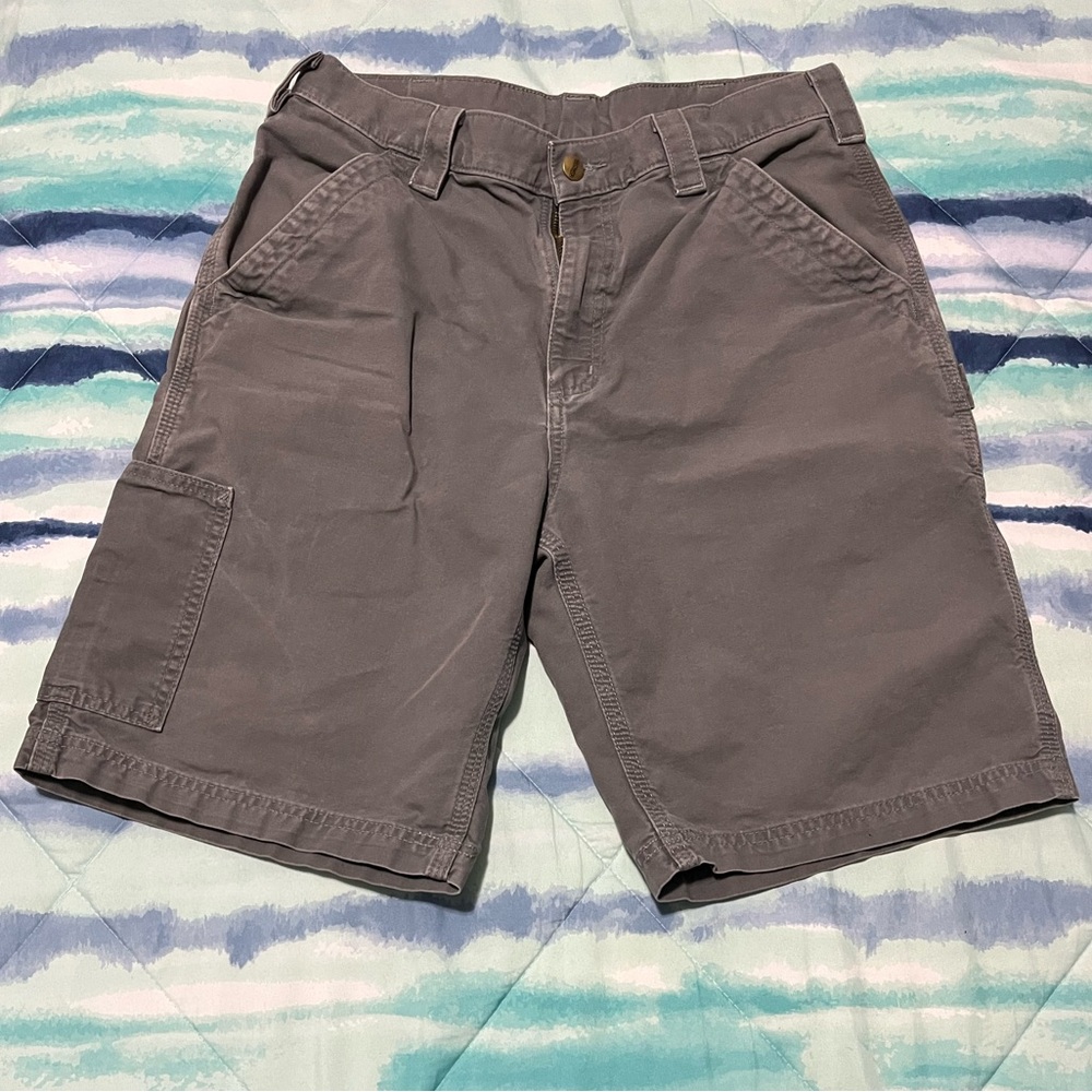 Men's Gray Carhartt work shorts, size 32.